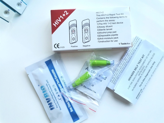 자기 진단 25 PC / 상자 Hiv 신속 시험 장비 감염은 혈액에서 항체를 발견합니다