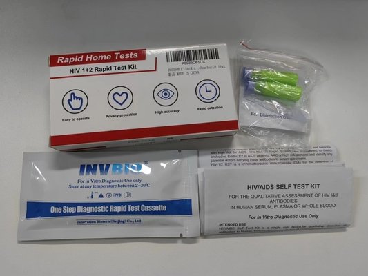 단일 스텝 자기 진단 Hiv 1과 2 시험 키트 편리한 보존혈액 빠른 검출