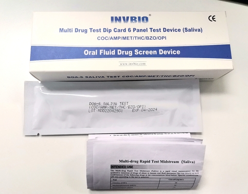 구강 3.00 밀리미터 6 패널 타액 약물 검사 FDA CE FSC