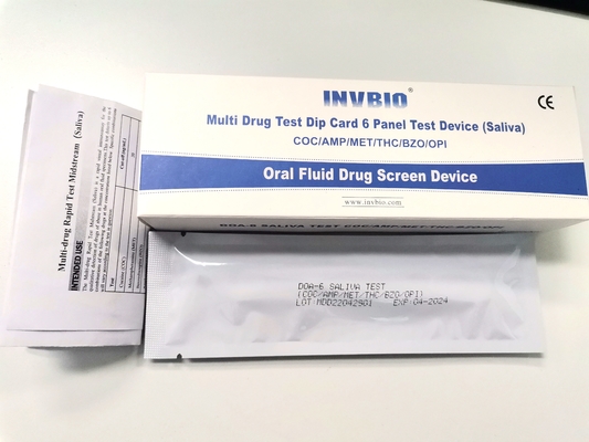 고용과 보험 검사를 위한 6 패널 구강 FDA 타액 약물 시험 키트
