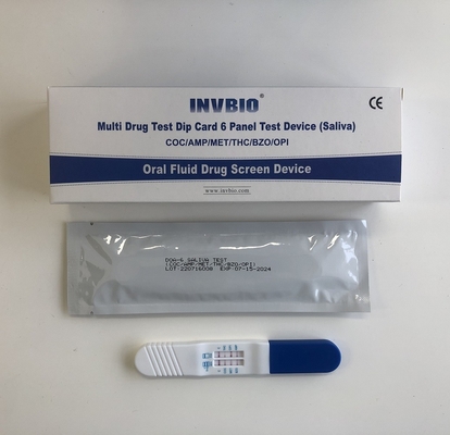 6 다중 패널 경구 유체 FDA 마약 남용 시험 키트 AMP /는 / COC / OPI / THC / BZO를 만났습니다