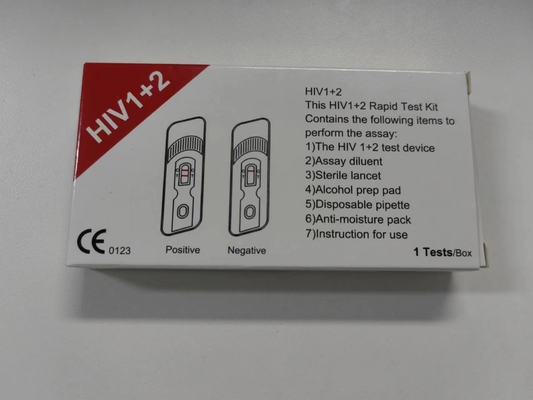 단일 스텝 자기 진단 Hiv 1과 2 시험 키트 편리한 보존혈액 빠른 검출