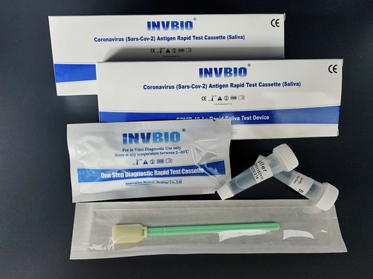SARS-CoV-2 코로나바이러스 항원 타액 자체 시험은 25pcs/ 박스를 장비를 답니다